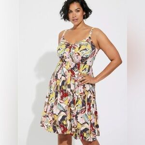 Torrid Mini Super Soft Bow Front Skater Dress